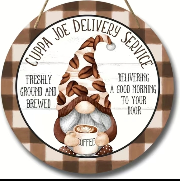 NIP Wooden Cuppa Joe Delivery Service Sign - Picture 1 of 2